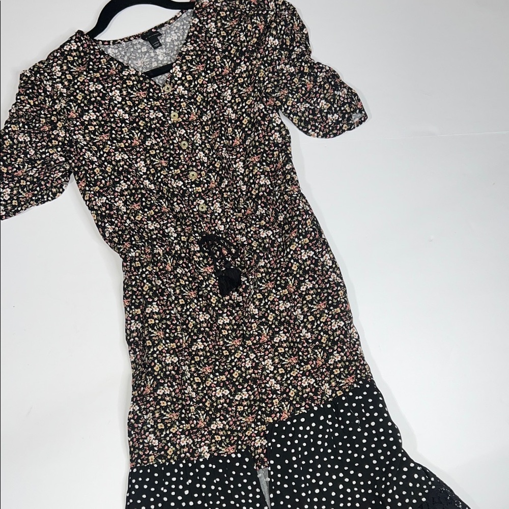 Art Class Floral and Polka Dot Kids Dress